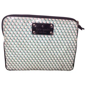 Kate Spade Small mint green polka zippered pouch